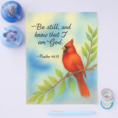 Psalm 46:10 Be Still Red Cardinal Scripture Nature Flyer (Einzeln)