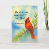 Psalm 46:10 Be Still Red Cardinal Scripture Nature Karte (Vorderseite)