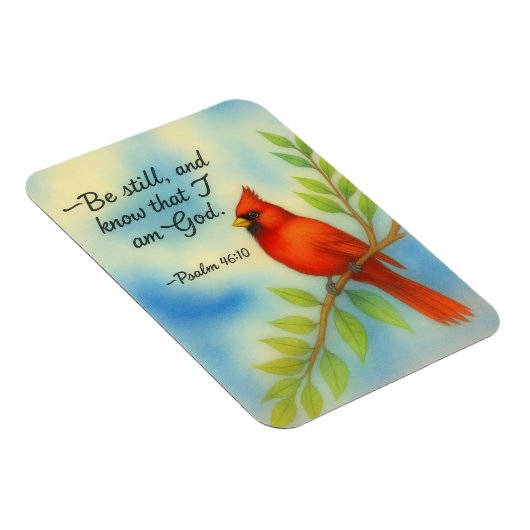 Psalm 46:10 Be Still Red Cardinal Scripture Nature Magnet (Rechte Seite)