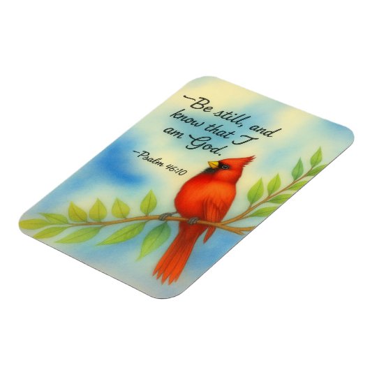 Psalm 46:10 Be Still Red Cardinal Scripture Nature Magnet (Linke Seite)