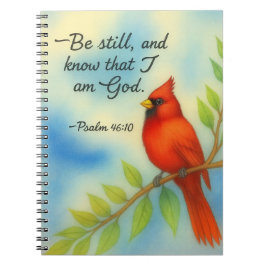 Psalm 46:10 Be Still Red Cardinal Scripture Nature Notizblock