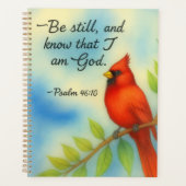 Psalm 46:10 Be Still Red Cardinal Scripture Nature Planer (Vorderseite)