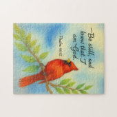 Psalm 46:10 Be Still Red Cardinal Scripture Nature Puzzle (Horizontal)