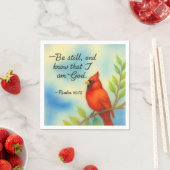 Psalm 46:10 Be Still Red Cardinal Scripture Nature Serviette (Beispiel)