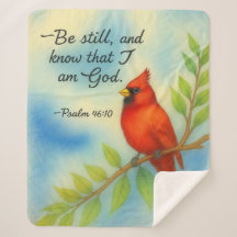 Psalm 46:10 Be Still Red Cardinal Scripture Nature
