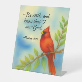 Psalm 46:10 Be Still Red Cardinal Scripture Nature Sockelschild