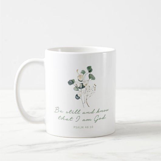 Psalm 46:10, Bibel Verse Print, Sei still, Tasse (Links)