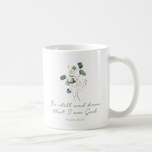 Psalm 46:10, Bibel Verse Print, Sei still, Tasse (Rechts)