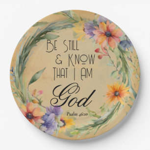 Psalm 46:10 Bibelvers Pappteller