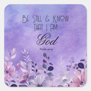Psalm 46:10 Bibelvers Quadratischer Aufkleber