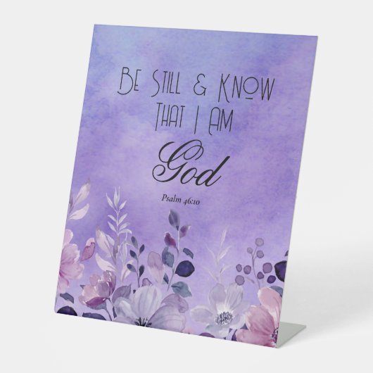Psalm 46:10 Bibelvers Sockelschild (Vorderseite)