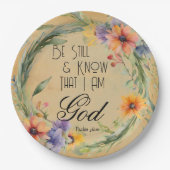 Psalm 46:10 Bibelverse Pappteller (Vorderseite)