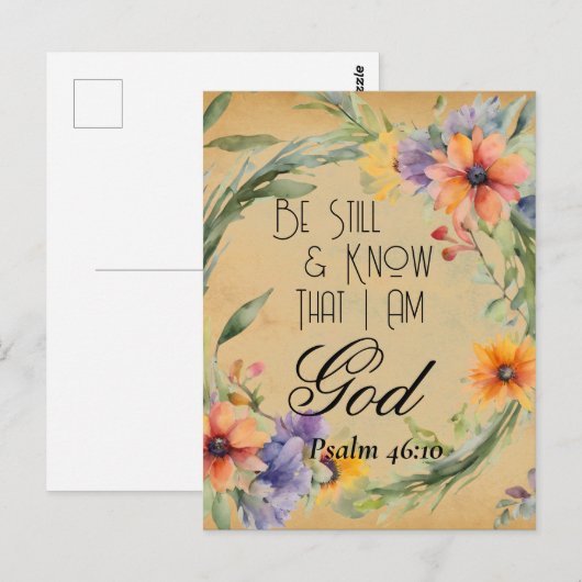 Psalm 46:10 Bibelverse Postkarte (Vorne/Hinten)