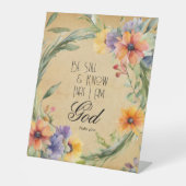 Psalm 46:10 Bibelverse Sockelschild (Vorderseite)