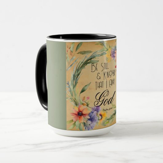 Psalm 46:10 Bibelverse Tasse (Vorderseite Links)