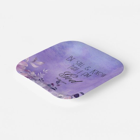 Psalm 46:10 Bible Verse Pappteller (Gewinkelt)