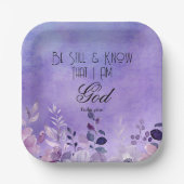 Psalm 46:10 Bible Verse Pappteller (Vorderseite)