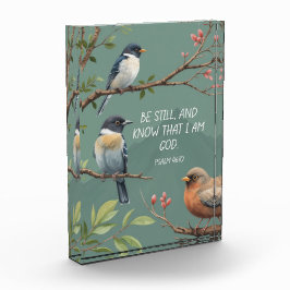 Psalm 46:10 Christliches Bibelverse-Bild Fotoblock