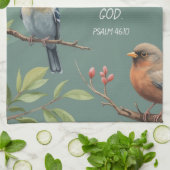 Psalm 46:10 Christliches Bibelverse-Bild Geschirrtuch (Gefaltet)