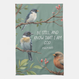 Psalm 46:10 Christliches Bibelverse-Bild Geschirrtuch