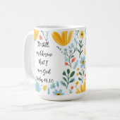 Psalm 46:10 Floral Coffee Mug Kaffeetasse (Vorderseite Links)