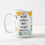 Psalm 46:10 Floral Coffee Mug Kaffeetasse (Links)