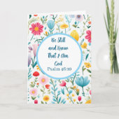 Psalm 46:10 Floral Folded Greeting Card Karte (Vorderseite)