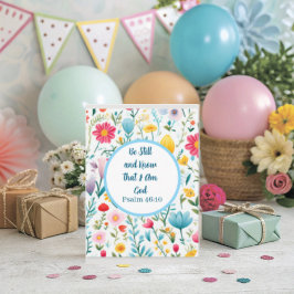 Psalm 46:10 Floral Folded Greeting Card Karte