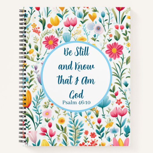 Psalm 46:10 Floral Journal Notizblock (Vorderseite)