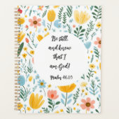 Psalm 46:10 Floral Planner Planer (Vorderseite)
