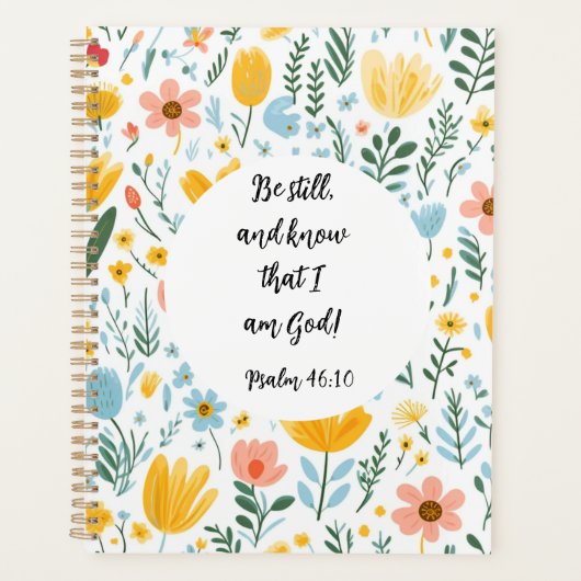 Psalm 46:10 Floral Planner Planer (Vorderseite)