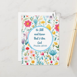 Psalm 46:10 Floral Postcard Postkarte