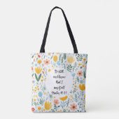Psalm 46:10 Floral Tote Bag Tasche (Rückseite)