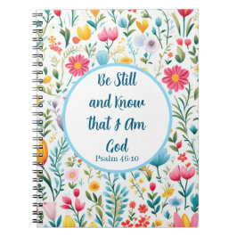 Psalm 46:10 Florales Spiral-Foto-Notizbuch Notizblock
