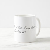 Psalm 46:10, Geschenktasse Kaffeetasse (VorderseiteRechts)