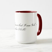 Psalm 46:10, Geschenktasse Tasse (VorderseiteRechts)