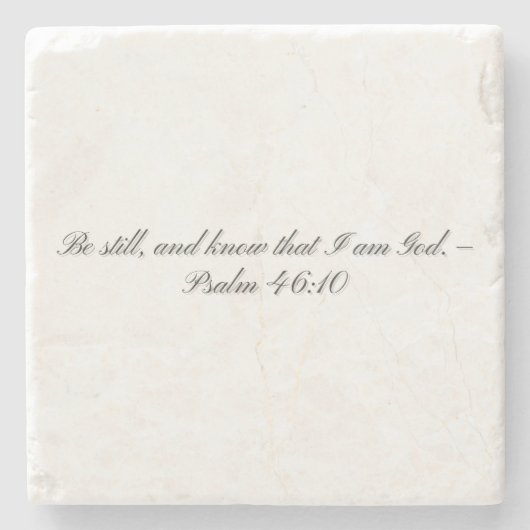 Psalm 46: 10, Geschenkuntersetzer Steinuntersetzer (Vorderseite)