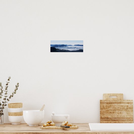 Psalm 46 10, immer noch misty Berg Clear Sky Poster (Küche)