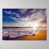 Psalm 46 10, immer noch Strand Sonnenaufgang Poster (Vorne)