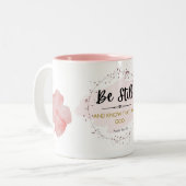 Psalm 46:10 Keramik Tasse (Vorderseite Links)