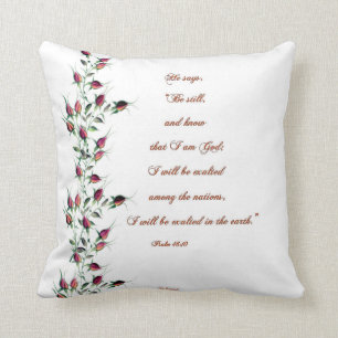 Psalm 46:10 Rote Rose Buds Pillow Kissen