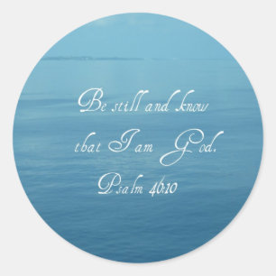 Psalm 46:10 runder aufkleber