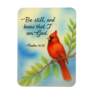 Psalm 46:10 Sei Still Roter Kardinal Schrift Natur Magnet