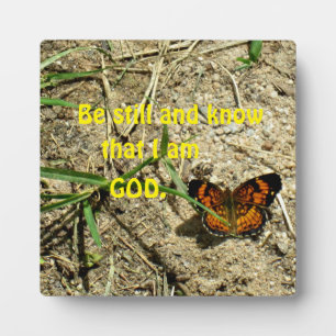 Psalm 46:10 Sei still und weiß, dass ich Gott bin. Fotoplatte