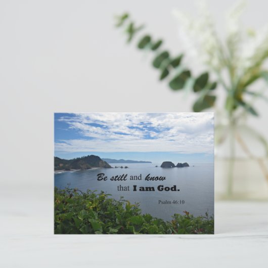 Psalm 46:10 Sei still und weiß, dass ich Gott bin Postkarte (Stehend Vorderseite)