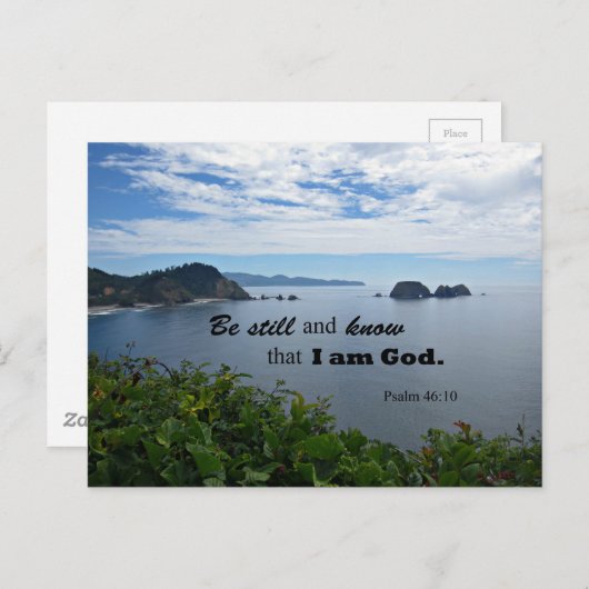 Psalm 46:10 Sei still und weiß, dass ich Gott bin Postkarte (Vorne/Hinten)