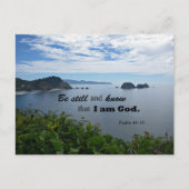 Psalm 46:10 Sei still und weiß, dass ich Gott bin Postkarte (Vorderseite)