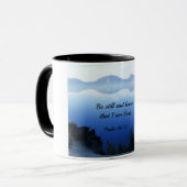 Psalm 46:10 Sei still und weiß, dass ich Gott bin. Tasse (Vorderseite Links)