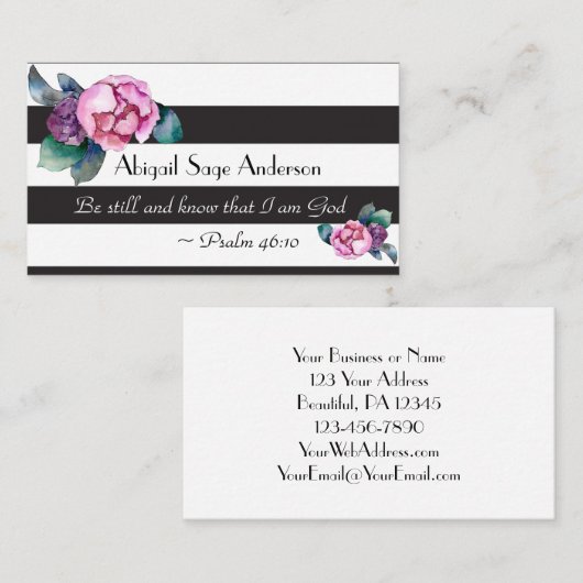 Psalm 46:10 Sei still und weiß, dass ich Gott bin Visitenkarte (Vorne/Hinten)