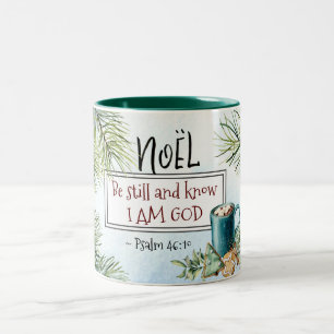 Psalm 46:10 Sei still und weiß, dass ich Gott Weih Zweifarbige Tasse